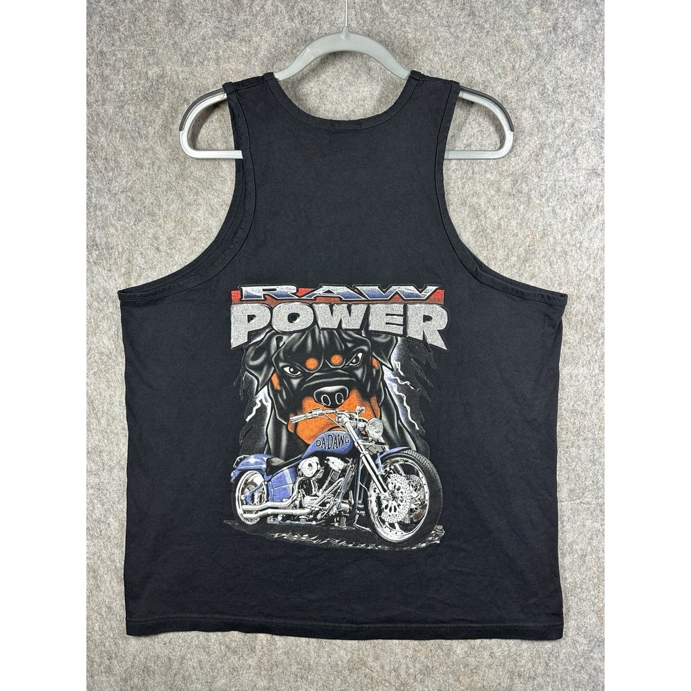 DaDawg Raw Power Tank Top Mens XL Rottweiler Motorcycle Biker Y2K Shirt USA